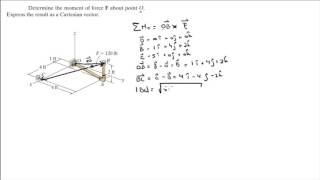 Determine the moment of force F about point O [upl. by Hicks]