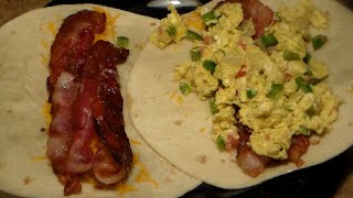 How To Make A Jumbo Breakfast Wrap Delicious Bacon Egg amp Cheese Breakfast Burrito [upl. by Petuu]