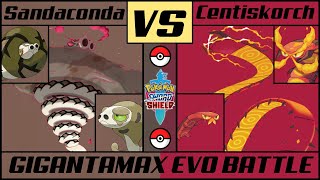 GMAX CENTISKORCH vs GMAX SANDACONDA  Evolution Line Battle [upl. by Herbert899]