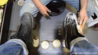 ANGELOS 100K SPECIAL  ANGELO SHOE SHINE ASMR [upl. by Archibaldo]