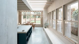 Sunken concrete floor expands Victorian terrace house in London [upl. by Nryhtak]