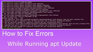 How to Fix Repository Errors While Running apt update on ubuntu Linux [upl. by Elata]