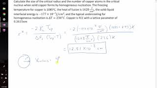 homogeneous nucleation example problem [upl. by Darby772]