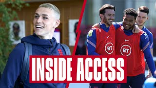 Saka’s Pranks St George’s Park Arrivals amp Training MiniMatches 🦁  Inside Access  England [upl. by Turley]