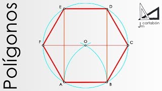 Hexágono regular dado el lado paso a paso [upl. by Earezed]