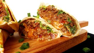 Cheesy Beef Burritos  Recipe by Dash of Delectable [upl. by Neeluj]