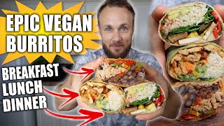 3 HIGH PROTEIN VEGAN BURRITOS  EASY RECIPES 🌱🌯🔥 [upl. by Bolen641]