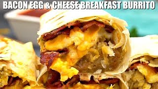 Bacon Egg and Cheese Breakfast Burrito  Sweet and Savory Meals [upl. by Lohcin]