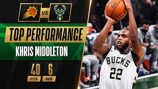 Khris Middleton CLUTCH PLAYOFF CAREERHIGH 40 PTS ♨ [upl. by Anelis]