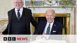 US President Biden meets Irish President Higgins in Dublin  BBC News [upl. by Aihcrop]