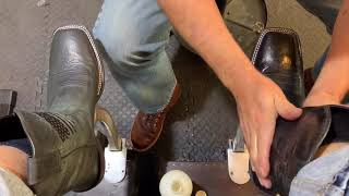 Ariat boots clean and shine ready for the rodeo or work  ANGELO SHOE SHINE ASMR [upl. by Eire]