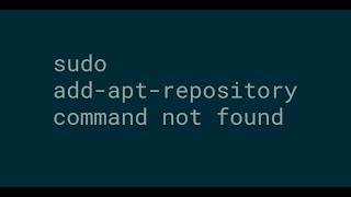 sudo addaptrepository command not found  FIXED [upl. by Orecul]