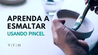 Como esmaltar cerâmica artesanal com pincel  Passo a passo completo [upl. by Ludwigg]