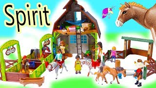 NEW Horse Barn  Horses Sets  Spirit Riding Free Playmobil Sets  Video [upl. by Idas536]