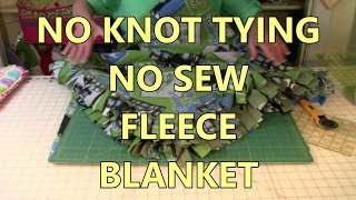 No Knot Tying No Sew Fleece Blanket  The Sewing Room Channel [upl. by Yojal]