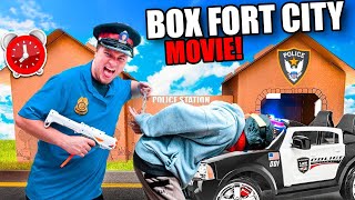 Worlds Biggest Box Fort City The Movie  Living In Cardboard 24 Hour Challenge [upl. by Edgell]