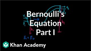 Bernoullis equation part 1  Fluids  Physics  Khan Academy [upl. by Karil]