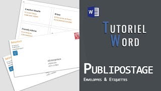 Word  Publipostage  Enveloppes amp Etiquettes [upl. by Litnahs]