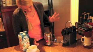 Nespresso Aeroccino Plus Frother Review Frothing Almond Milk [upl. by Rondon906]